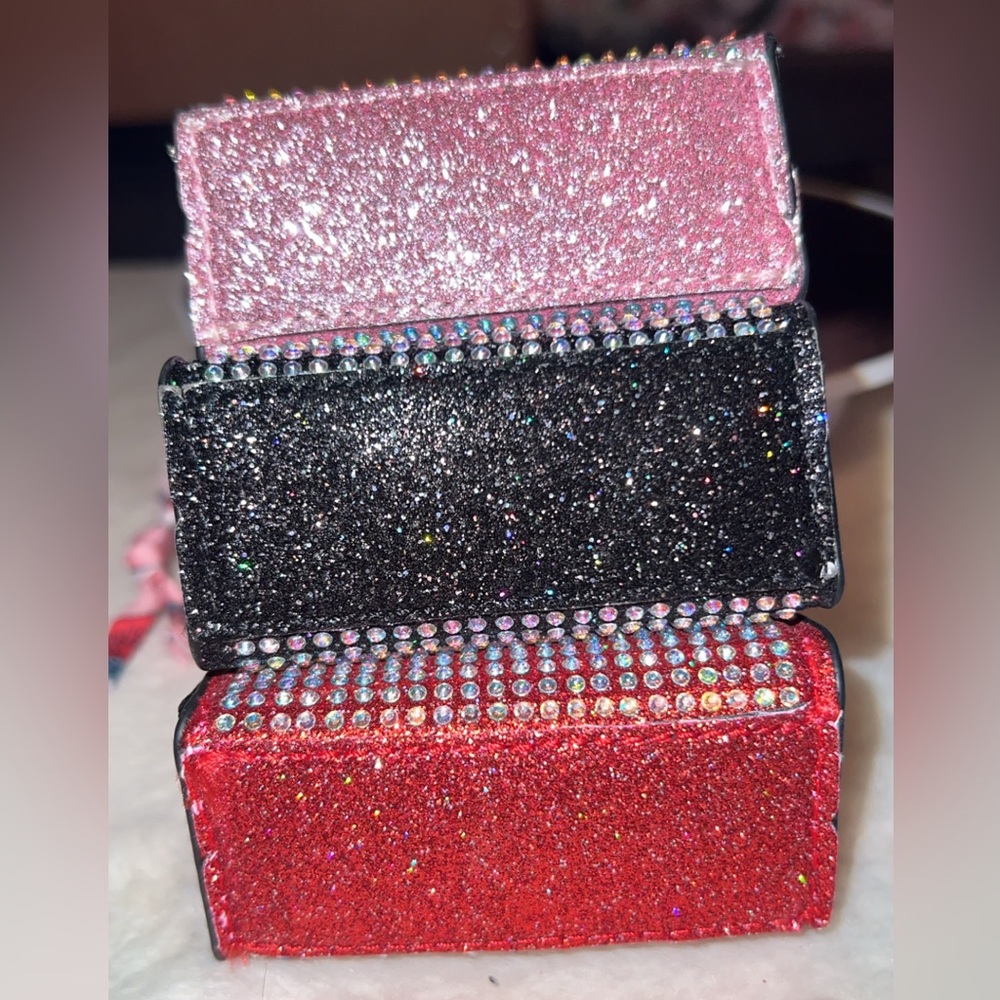 Glamorous Rhinestone Mini Handbag Bag Charms- Red, Pink, Black ❤️🩷🖤 - Picture 4 of 16